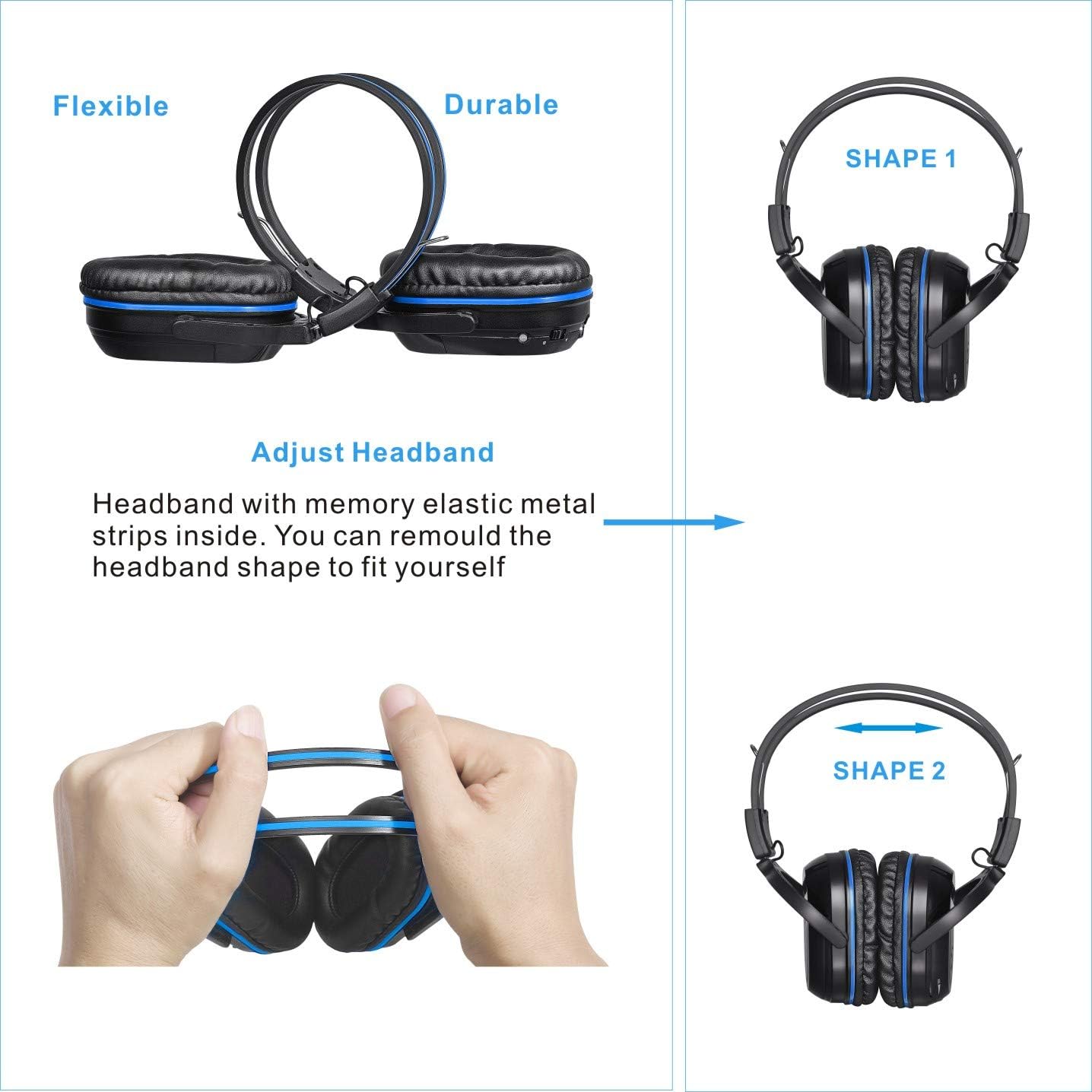 SIMOLIO Wireless IR Headphones for Car DVD and Bluetooth Headphones for Kids, Infrared Headsets Compatible with Honda Odyssey & uConnect VES & Dodge Grand Caravan & Chevy Suburban 2006-2022