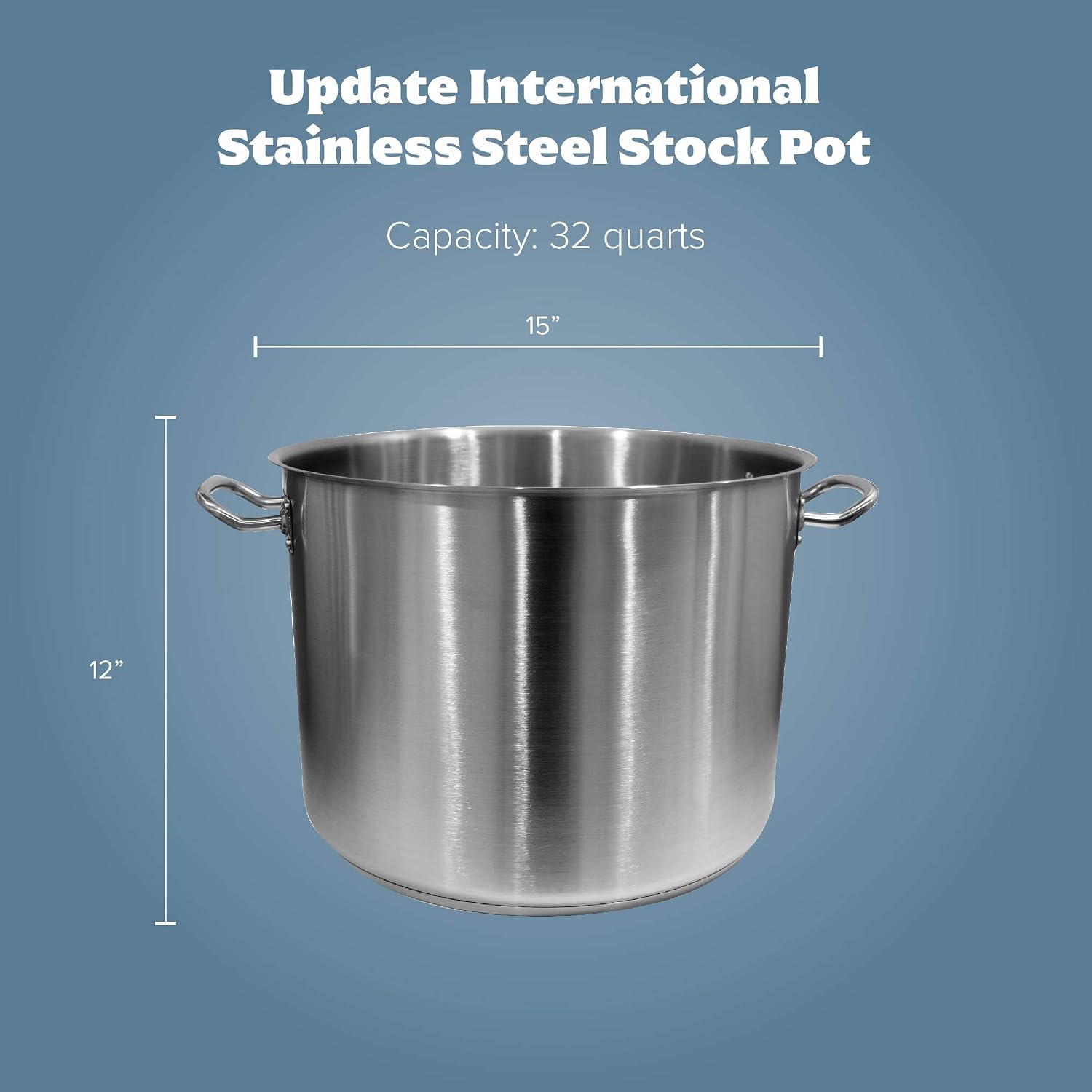 32 Qt Stainless Steel Stock Pot w/Cover