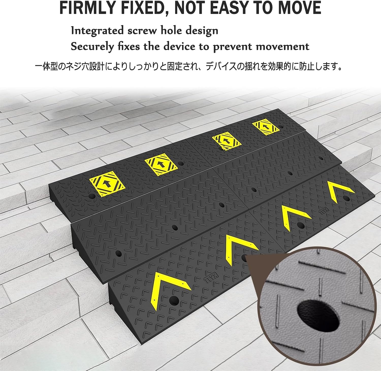 Heavy Duty Threshold Ramps，Heigh Door StepRamp ，Curb Ramp for Cars，Screw Fixation, Stable Load-Bearing, Non-Slip Texture, Suitable for Multiple Scenarios(100 * 30 * 10cm/39.4 * 11.8 * 3.9in)