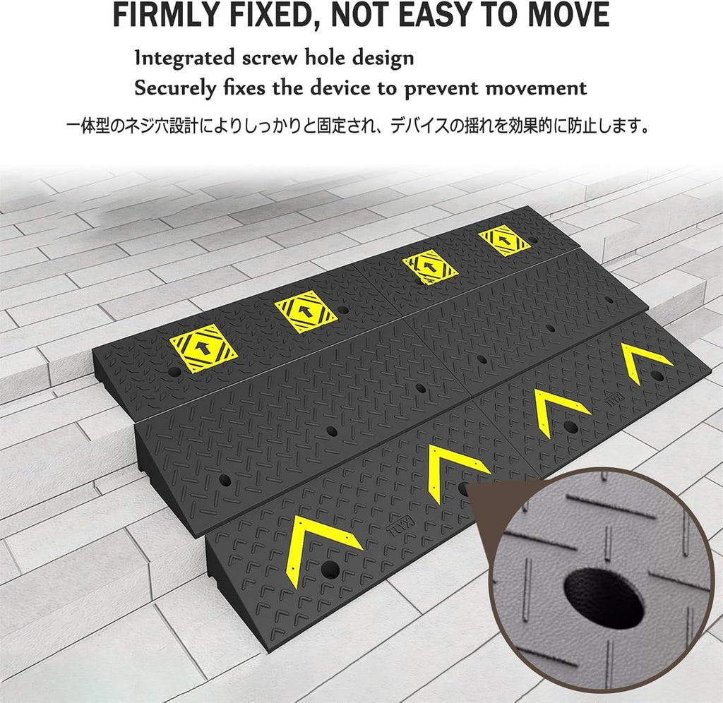 Heavy Duty Threshold Ramps，Heigh Door StepRamp ，Curb Ramp for Cars，Screw Fixation, Stable Load-Bearing, Non-Slip Texture, Suitable for Multiple Scenarios(100 * 60 * 20cm/39.4 * 23.6 * 7.9in)