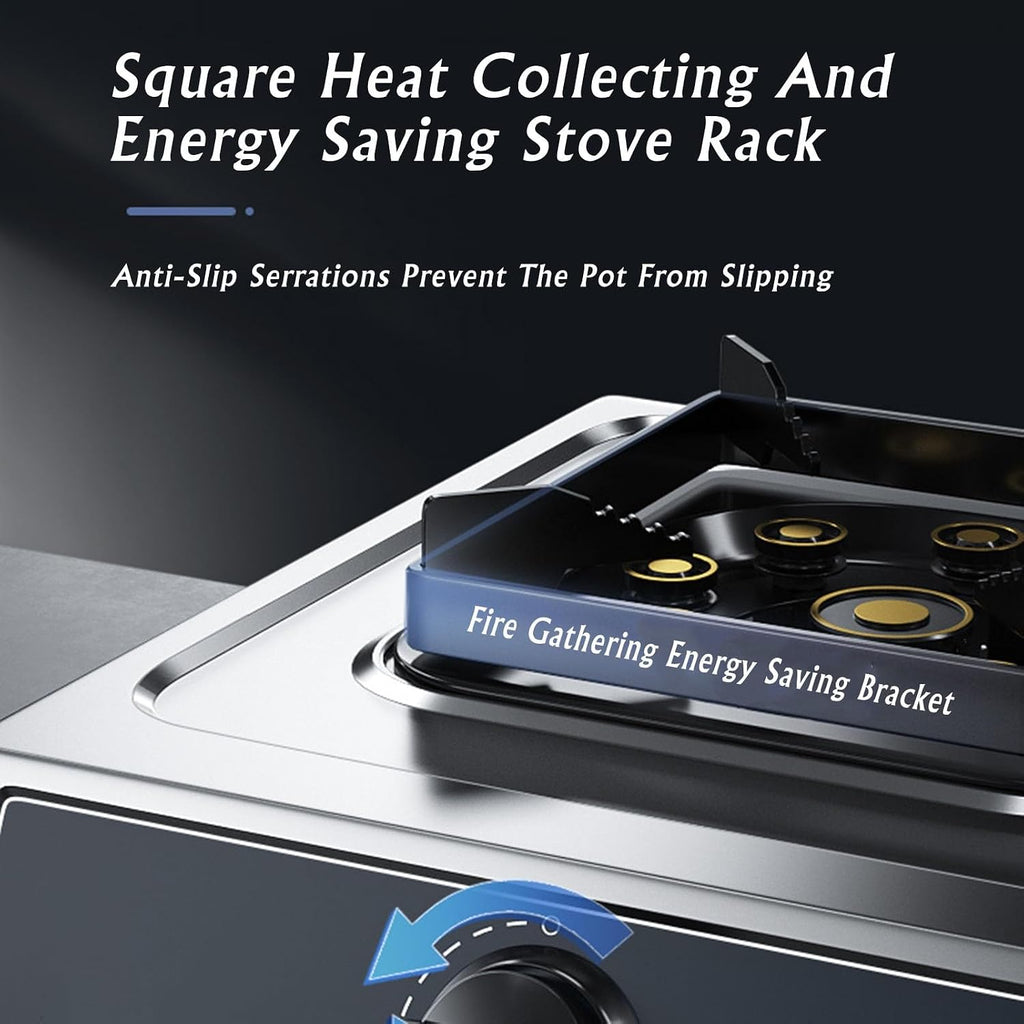 Propane Stove,2 Burners Portable Propane Stove,14330.4BTU High Power Stainless Steel Gas Cooktop for Kitchen Outdoor RV and Apartments(silver) (Color : LPG, Size : Style 1)