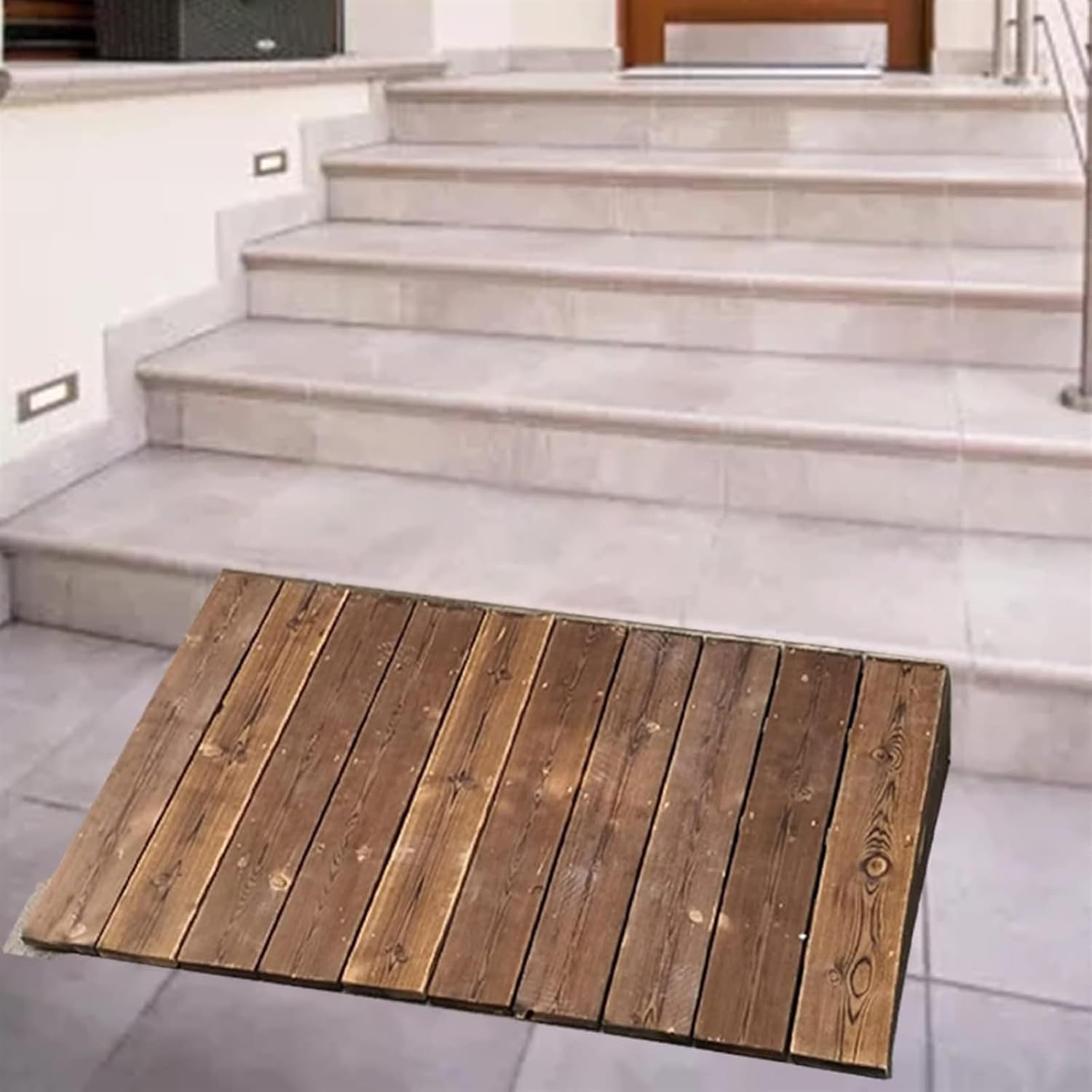Ramps Threshold Ramp, Curb Ramp for Driveway, Door Threshold Ramp Wood/Large Entryway Transition Ramp 3/5/ 6/8/ 4 Inch High, Portable Non Slip Home Slope for Moving(90x50x10cm (35.4x19.7x4))