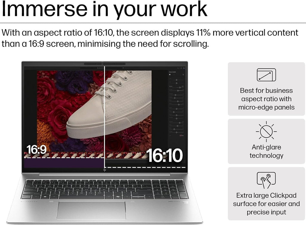 HP EliteBook 860 G11 16' FHD+ Business Laptop Computer, Intel Ultra 7 155U (Beat i7-1355U), 32GB DDR5 RAM, 1TB PCIe SSD, WiFi 6E, BT 5.3, Backlit Keyboard, Fingerprint Reader, Windows 11 Pro, AZ-XUT