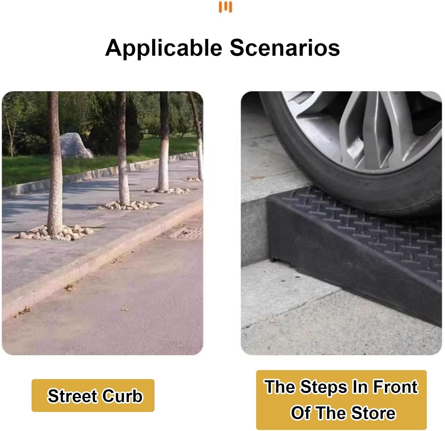 Rubber and Plastic Curb Ramp, Multiple, Threshold Ramp, Strong Load-Bearing, Suitable for Entryway, Bike, Pets, Sidewalk(100 * 35 * 13cm/39 * 14 * 5.1in)