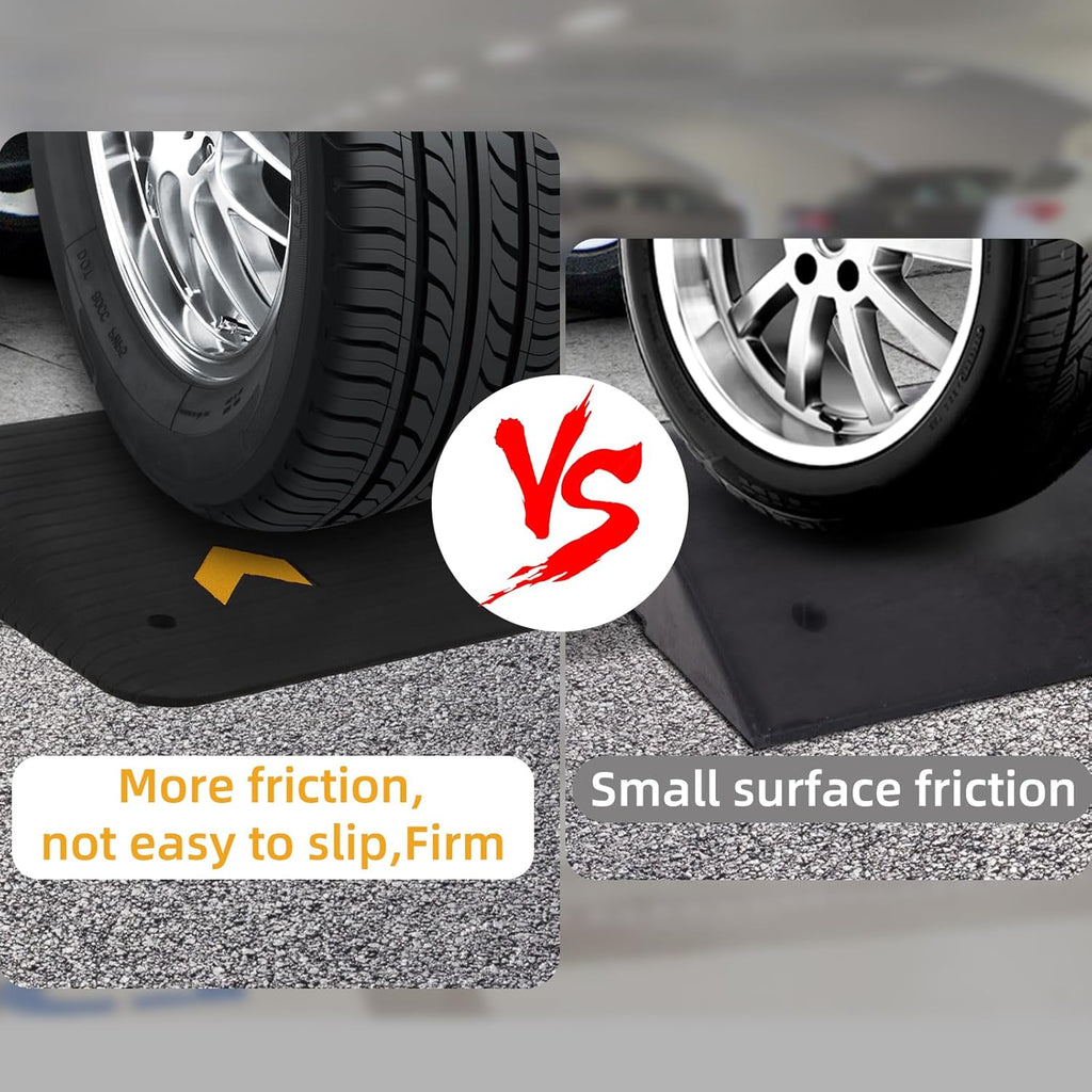 4' Rubber Threshold Ramp, 33000 Lbs Capacity Wheelchair Ramp with Non-Slip Surface, Portable Mobility Ramps for Doorways, Steps, Curbs, Driveways, Scooters & Walkers