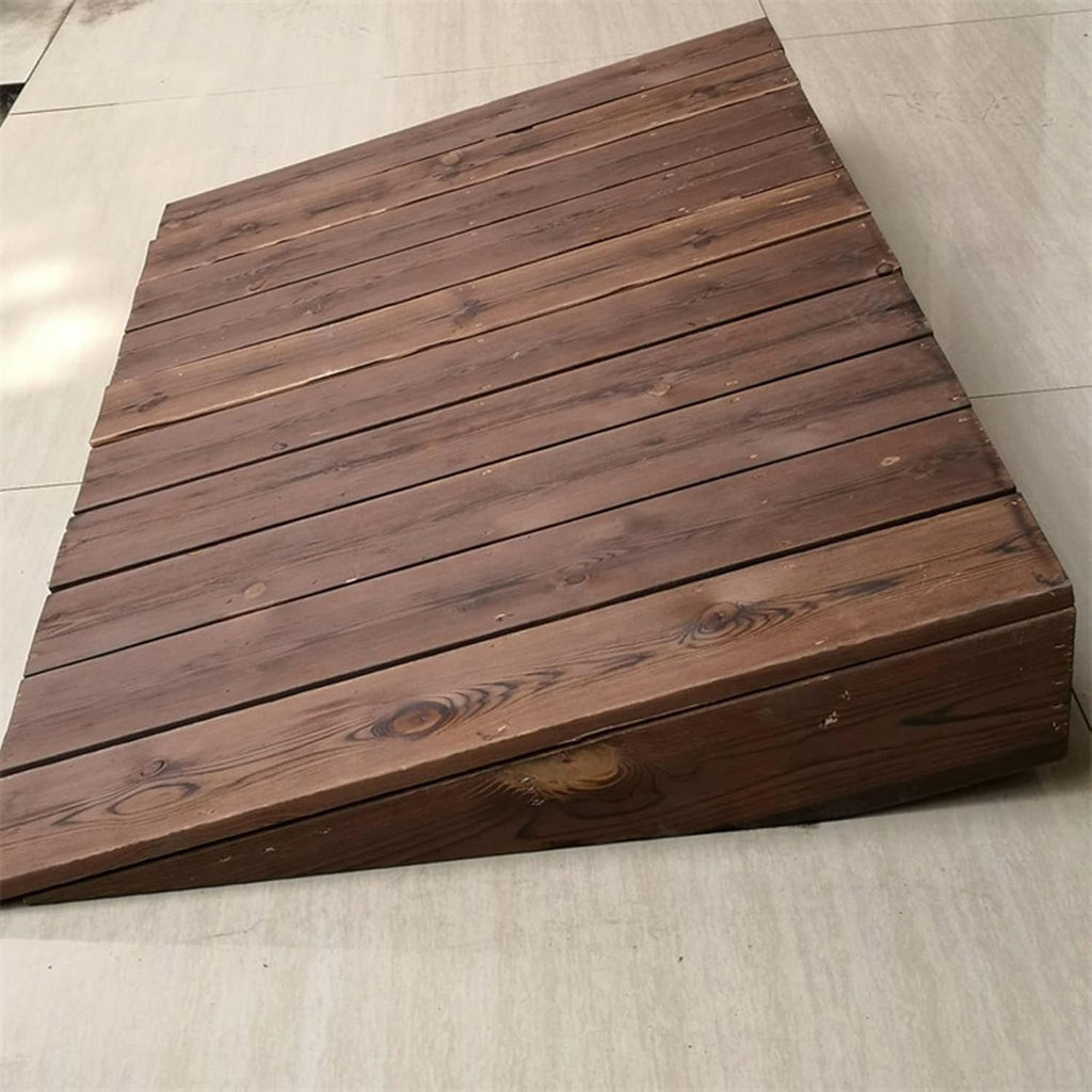 Home Wheelchair Entry Ramp, 4'/7'/8' Rise Door Threshold Ramps, Wooden Ramps for Scooter Access and Pets (Size: 90x70x18cm/35.4x27.6x7inch)