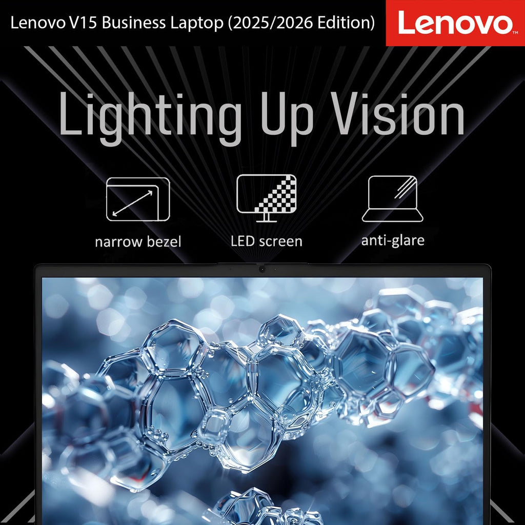 Lenovo 2026 Business and Student Laptop with MS 365 for Web, Intel Powerful Processor, 16GB DDR5, 1TB PCIE, 15.6' FHD Anti-Glare Display, Fast Charging Speed, 14.5-Hour Battery Life, Windows 11 Pro