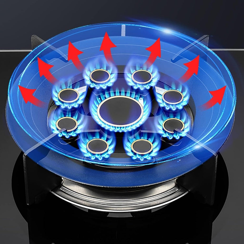 Built-in 33cm Single Burner Gas Stove, 5.2KW 9-Chamber Fire Ring Wok Burner with Flameout Protection, Anti-Gas Leakage Flame Protection, LPG/Natural Gas Kit (Size : LPG)