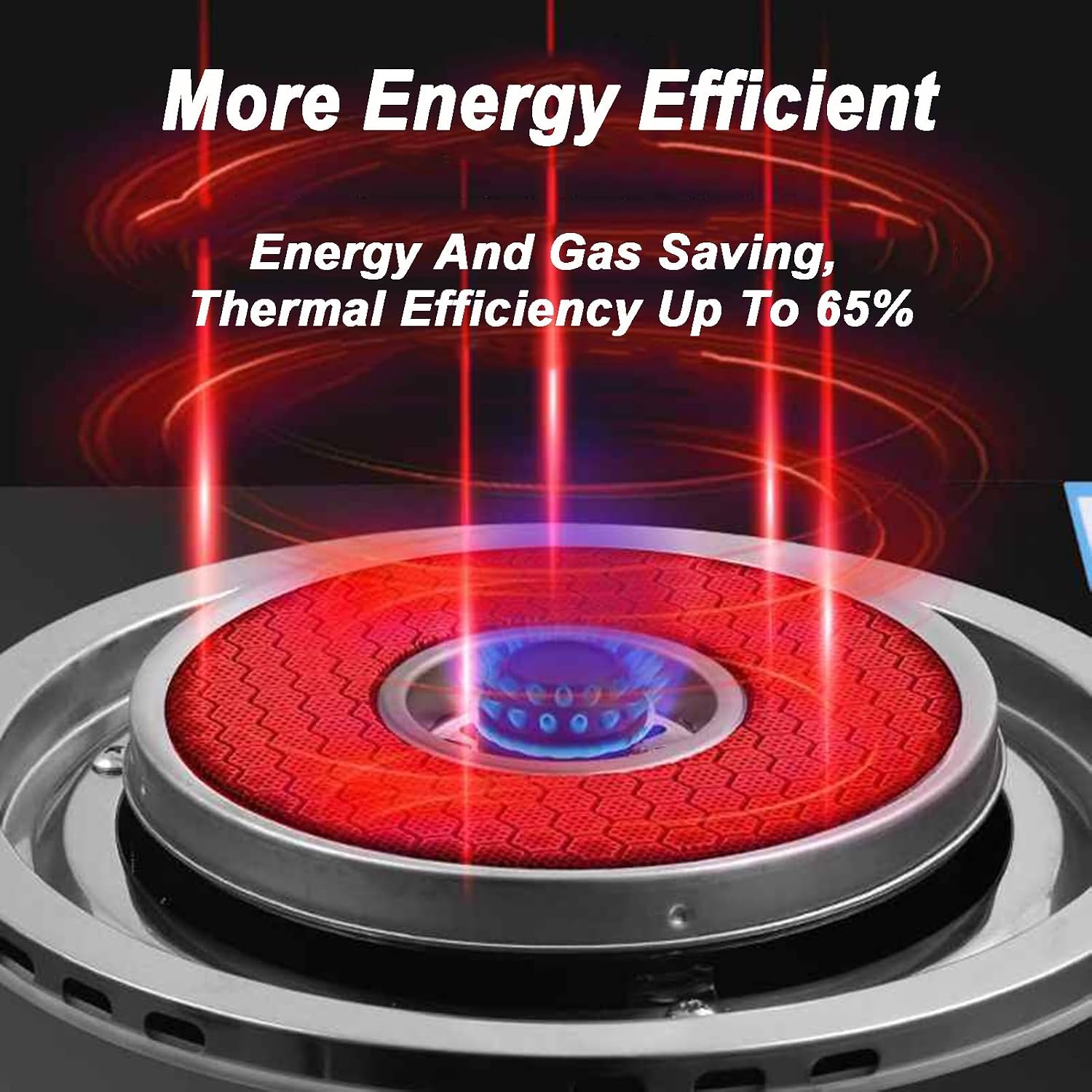 Gas Stove 1 Burner,Tempered Glass Cast Iron Pot Rack 4.5KW Liquefied Gas Natural Gas Stove,Desktop or Embedded Installation,with Safety Flameout Device(NG)