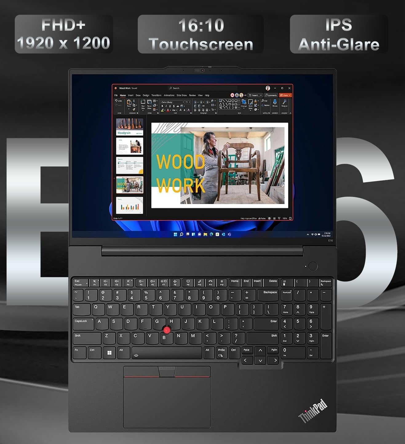 Lenovo ThinkPad E16 Gen 2 Business Laptop (16' FHD+ Touchscreen, AMD Ryzen 5 7535U (> Intel i7-1255U), 16GB DDR5 RAM, 512GB SSD) Fingerprint Reader, Webcam, Ethernet, Win 11 Pro w/ Copilot, Black