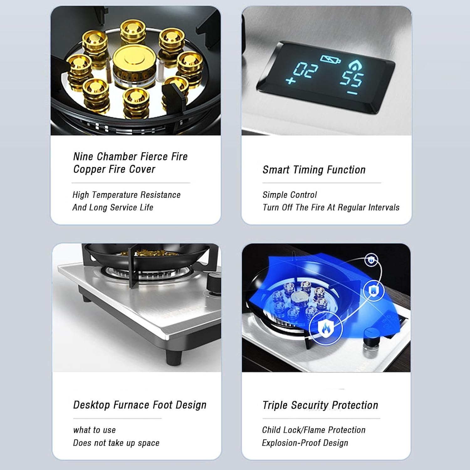 Propane Gas Stove,Single Burner Propane Stove,tabletopstainless Steel,Max 24566.4BTU with Pulse Electronic Ignition Suitable for Apartments, Kitchens and More