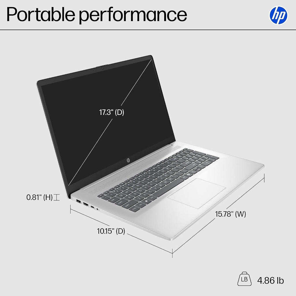HP 17 inch Touchscreen Laptop 2025 New, 17.3' Touchscreen Anti-Glare HD+ Display, Backlit Keyboard, Intel Ultra 7 255U(Up to 5.2GHz), 64 GB DDR5, 2 TB SSD, BT 5.4, Copilot, Windows 11 Pro, Accessories