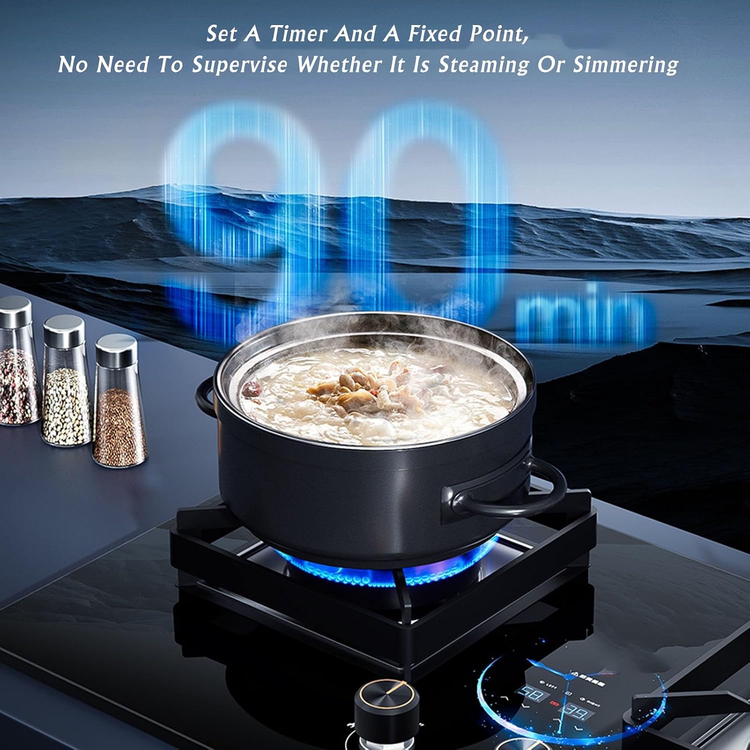 Propane Stove,2 Burners Portable Propane Stove,17742.4BTU High Power Tempered Glass Gas Cooktop Suitable for Kitchen Outdoor RV and Apartments (Color : LPG, Size : Style 2)