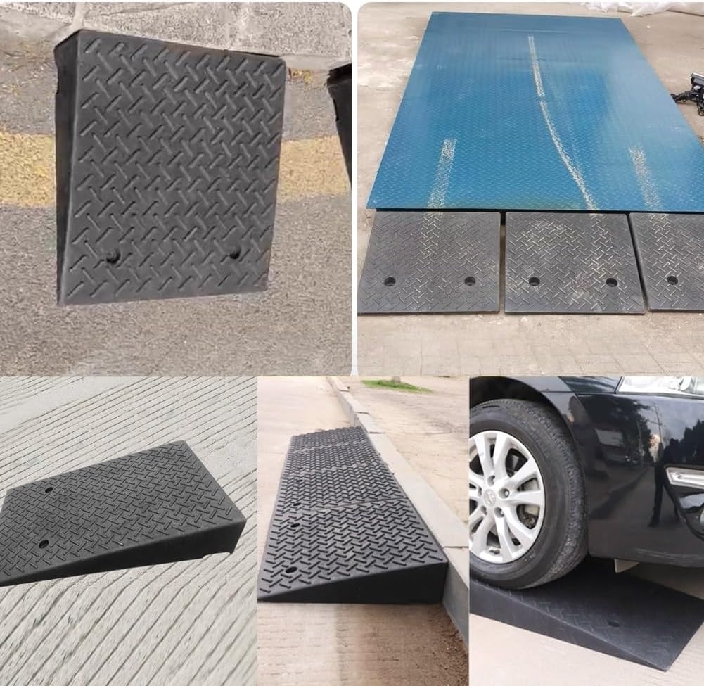 Curb Ramps Driveway Ramps Portable Shed Ramps Threshold Ramps for Cars Wheelchairs Bikes Motorcycles(19.7x19.7x6.3in)