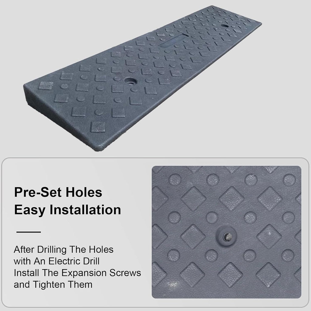 Curb Ramp, Strong Load-Bearing Capacity, Easy Installation, Threshold Ramp for Wheelchairs, Bikes, Sidewalk, Motorcycles(25 * 8cm/10 * 3.1in)