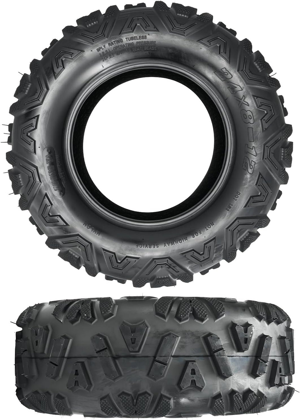KAX 24x8-12 ATV UTV All-terrain Tires,24x8-12 Off-Road Mud Tires,6 Ply, 2Pcs,Tubeless Z-199