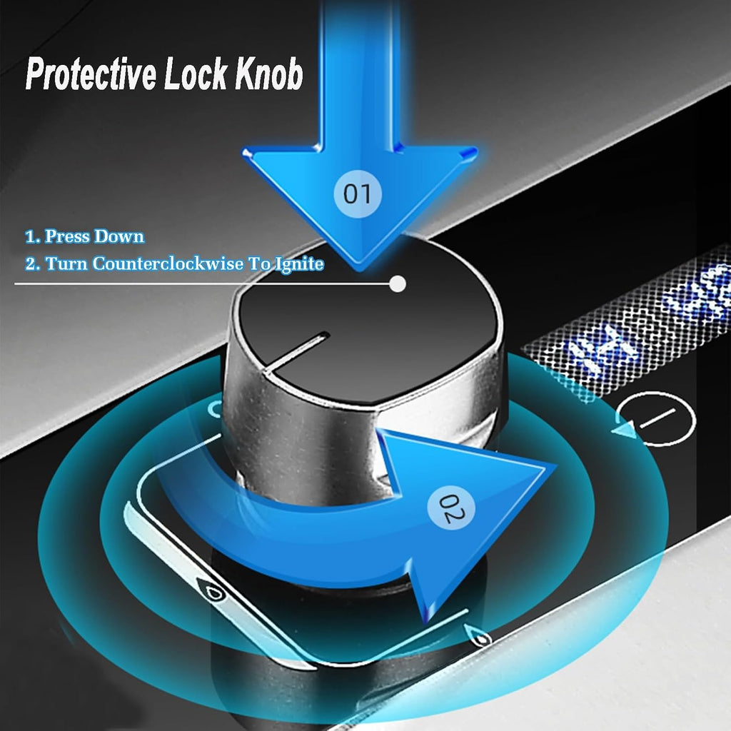Gas Stove 1 Burner,4.2KW High Flame Tempered Glass Gas Stove,Natural Gas/Liquefied Gas Conversion Stove,Desktop or Embedded,with Flameout Protection(LPG)