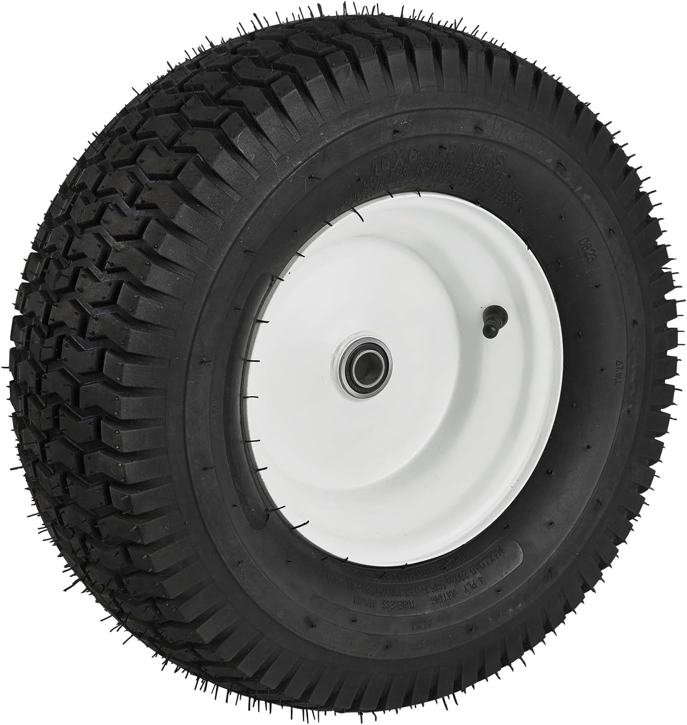 VEVOR Lawn Mower Tires, 16x6.5-8 in Tubeless Tractor Tires with Rim, 2 Pack Tire & Wheel, 3 in Offset Hub, Turf Pneumatic Tires, 3/4 in Bushing Size, 16 PCS Adapters for Riding Mower, Lawn Tractor