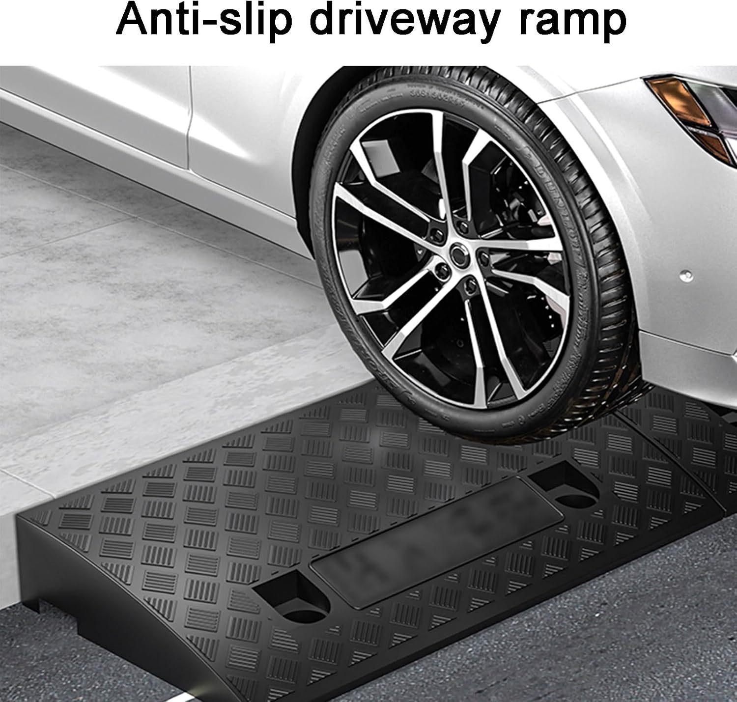 Automotive Curb Ramp 2 Pack Portable Threshold Ramp Antislip Wheelchair Ramp for Loading Dock Sidewalk Driveway(Black,6cm/2.4in)