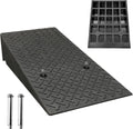 Rubber Curb Ramp Heavy Duty Threshold Ramp Portable Shed Ramp H 10-25 CM Doggy Door Ramp for Cars Bicycles Motorcycles Wheelchairs Lawn Mowers Pets(19.7x39.4x5.5in)