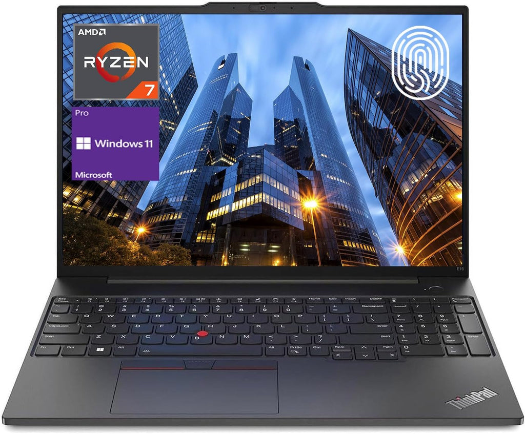 Lenovo ThinkPad E16 Gen 1 Business Laptop, 16' FHD+ Display, AMD Ryzen 7 7730U, 16GB RAM, 1TB SSD, Backlit Keyboard, Fingerprint Reader, HDMI, RJ-45, Wi-Fi 6, Windows 11 Pro, Black