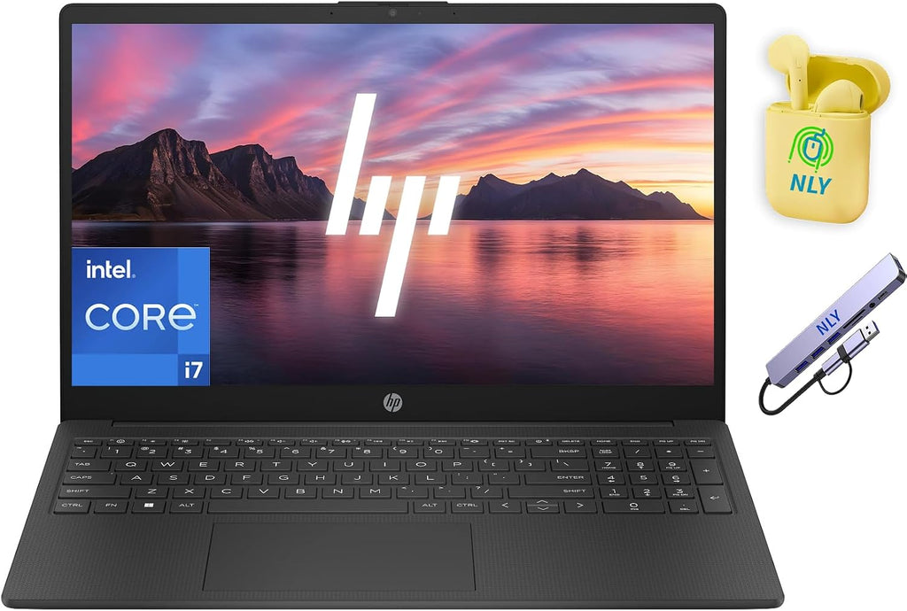 HP 15.6' Business Laptop Computer, Intel Core i7-1355U 10-Core Processor, 32GB RAM 1.5TB Storage (1TB SSD+512GB Docking Set), Windows 11 Laptop, Numeric Keypad, NLY Earphones, Jet Black