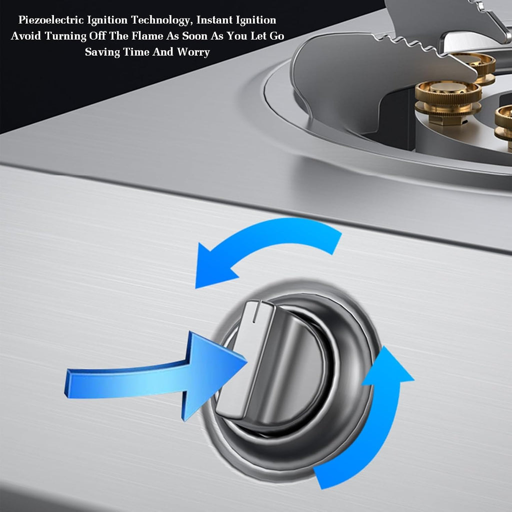 Gas Cooker 1 Burner,7.5KW Stainless Steel Gas Stove,Gas/LP Gas Conversion Stove,with Flameout Protection,for Home Kitchen(LPG)