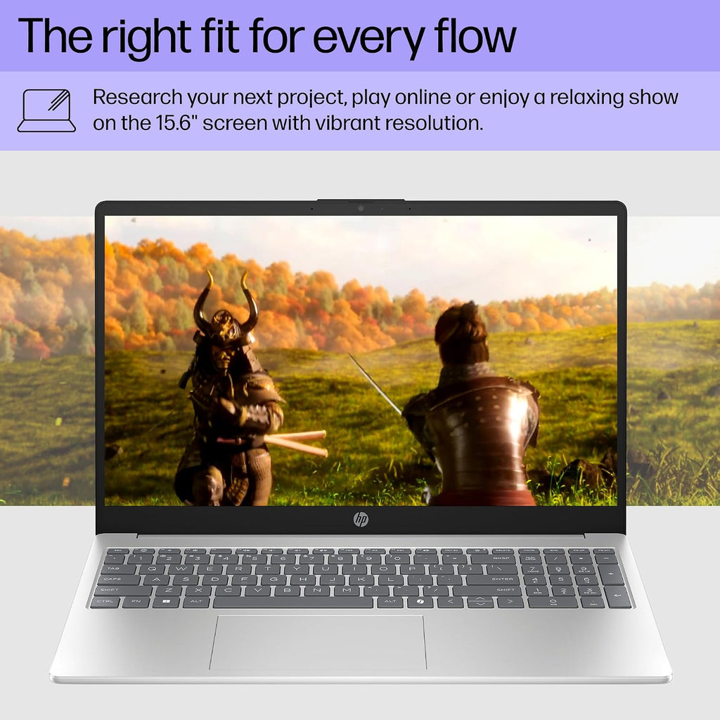 HP 15.6 inch Laptop, FHD Display, AMD Ryzen 3 7320U, 8 GB RAM, 256 GB SSD, AMD Radeon Graphics, Windows 11 Home in S Mode, Natural Silver, 15-fc0500nr