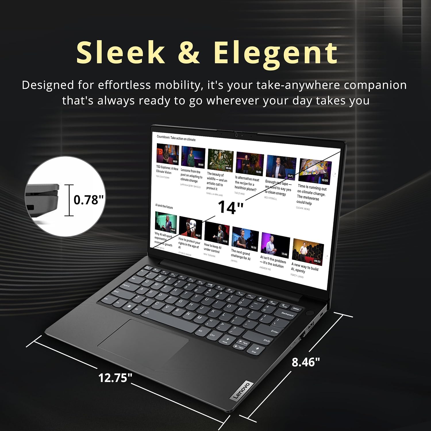 Lenovo V14 G3 14″ FHD Business Laptop, Intel i7-1255U, 16GB DDR4 RAM, 512GB PCIe SSD, Intel Iris Xe Graphics, HD Webcam, Wi-Fi 6, Bluetooth, Win 11 Pro, Black, 32GB Hotface USB Card (Renewed)