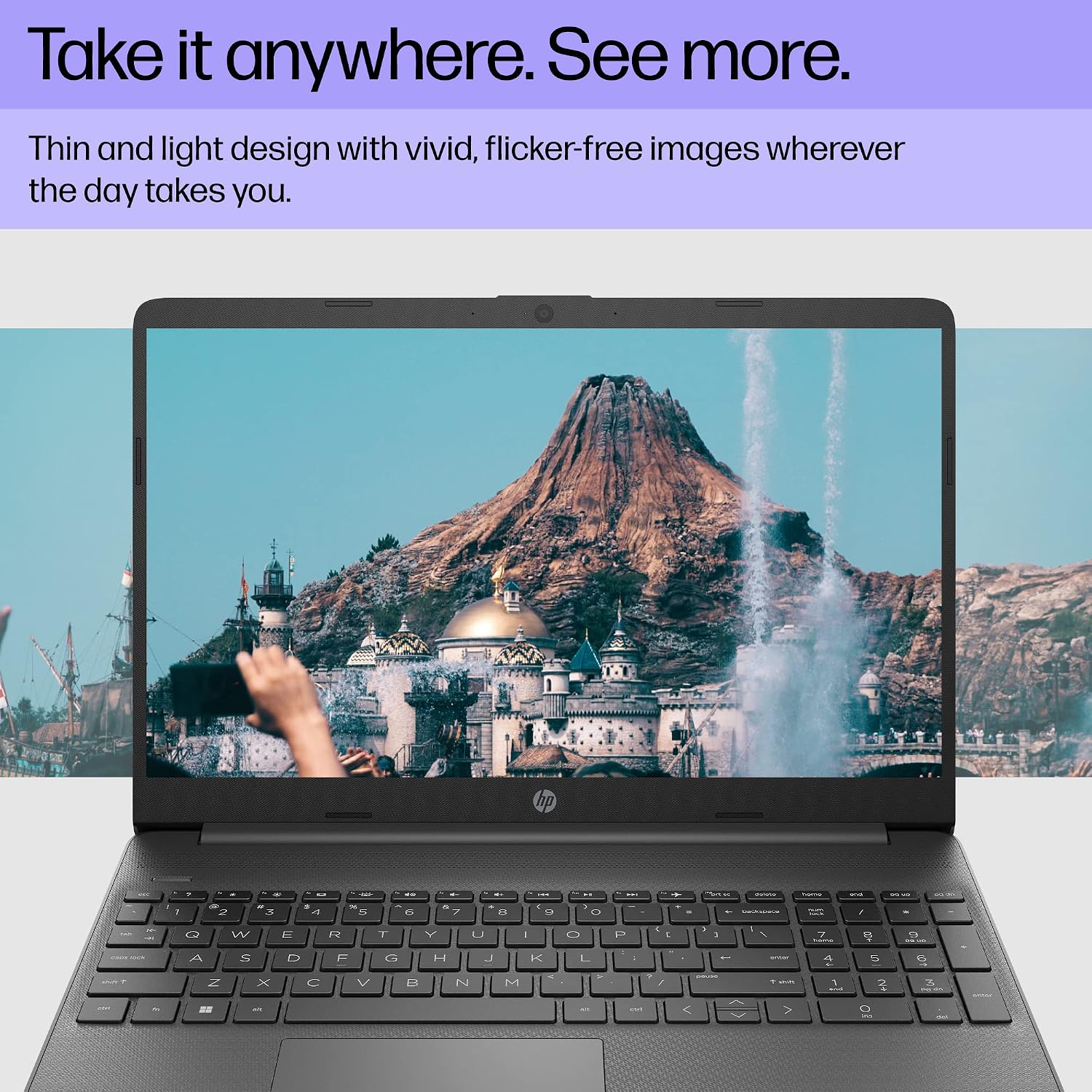HP 15 inch Laptop, FHD Display, 12th Generation Intel Core i3-1215U, 8 GB RAM, 128 GB SSD, Intel UHD Graphics, Windows 11 Home in S Mode, 15-dy5599nr (2023)
