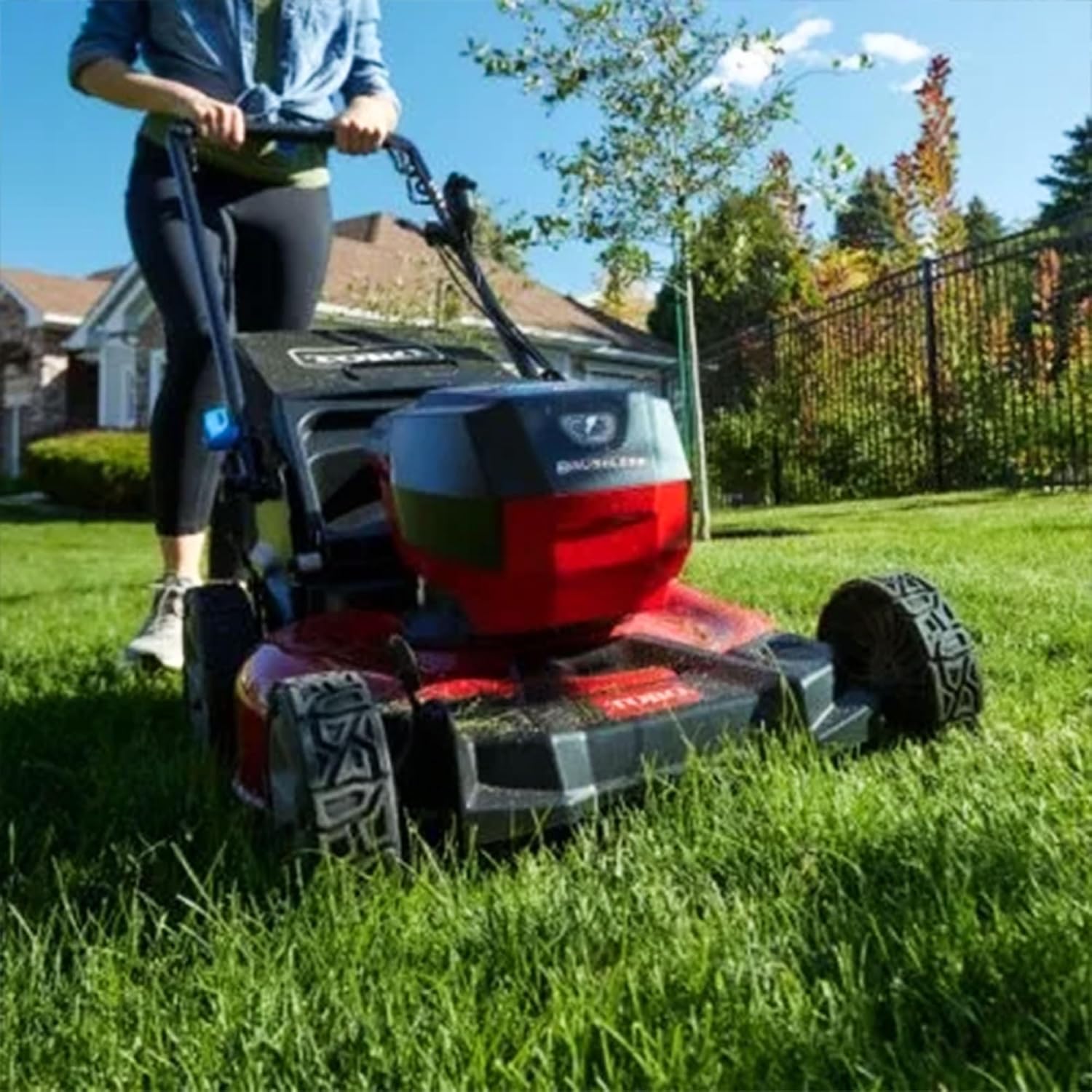 Toro Recycler 21 Inch Deck 60-Volt Max Durable Steel Foldable Lockable Push Lawn Mower with 3-Phase Brushless Motor, Black/Red
