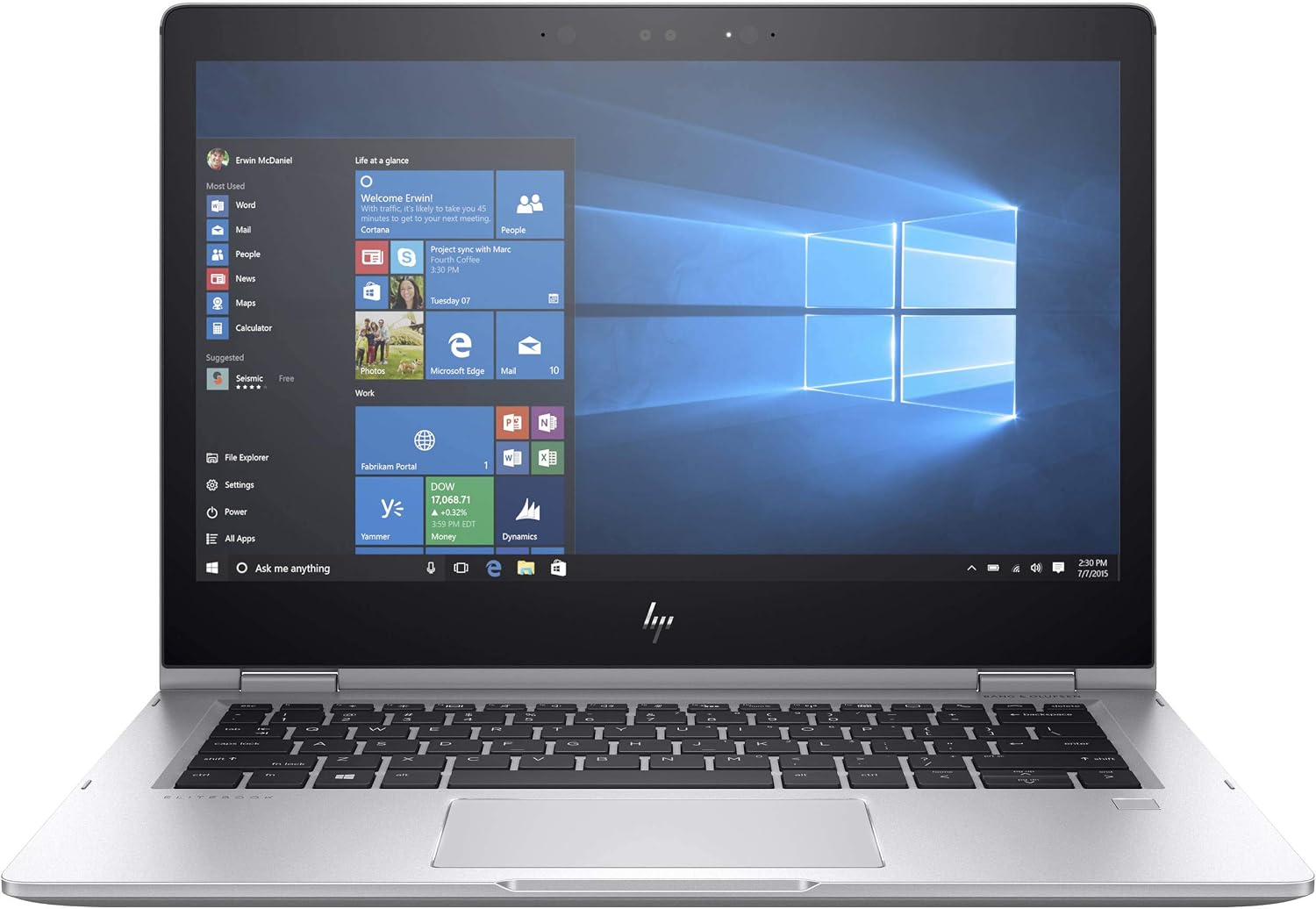 HP Elitebook X360 1030 G2 13.3' Flip Design Notebook, Windows, Intel Core i5 2.6 GHz, 8 GB RAM, 256 GB SSD , Silver (1BS97UT#ABA) (Renewed)