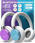 Puro Sound Labs BT2200 Plus Volume Limited Headphones for Kids, Bluetooth, Studio-Grade Audio, Over-Ear & Comfy Design, 20-Hr Battery Life, Easy to Connect Wireless Headphones for Kids, Purple & Teal