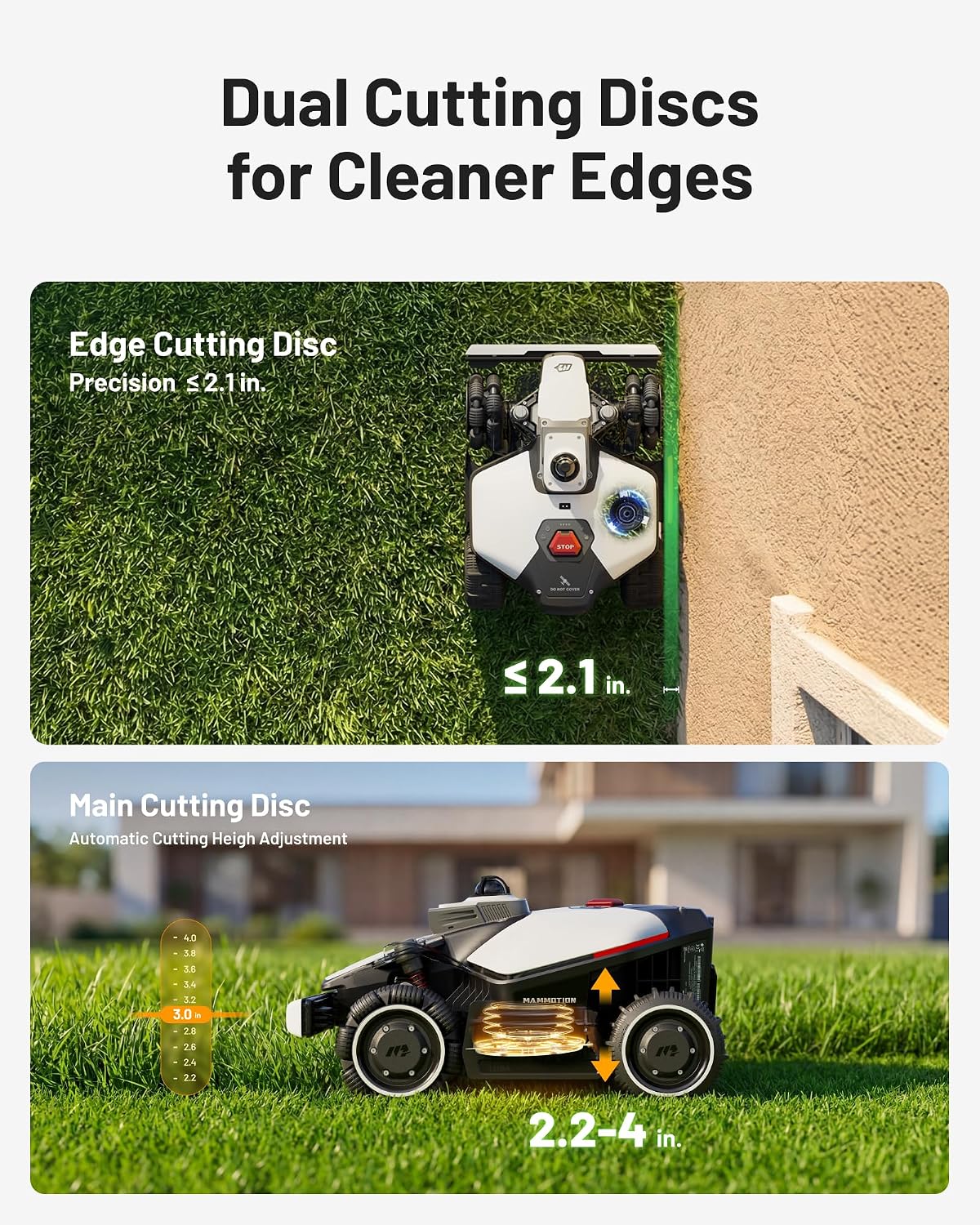 (2026 Upgrade) Mammotion LUBA mini 2 AWD 1500H Robot Lawn Mower with Garage, for 0.37 Acres, 360° LiDAR+Dual-Camera AI Vision, 80% Slope, DropMow, 20 Multi-Zone Management, Cutting Height 2.2'-4.0'