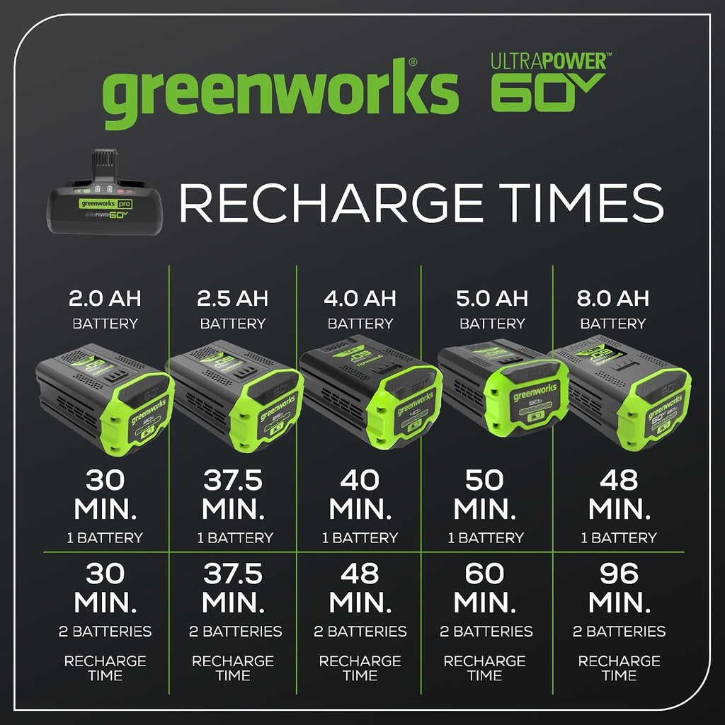 Greenworks Pro 60V 10A Dual Port Rapid Charger