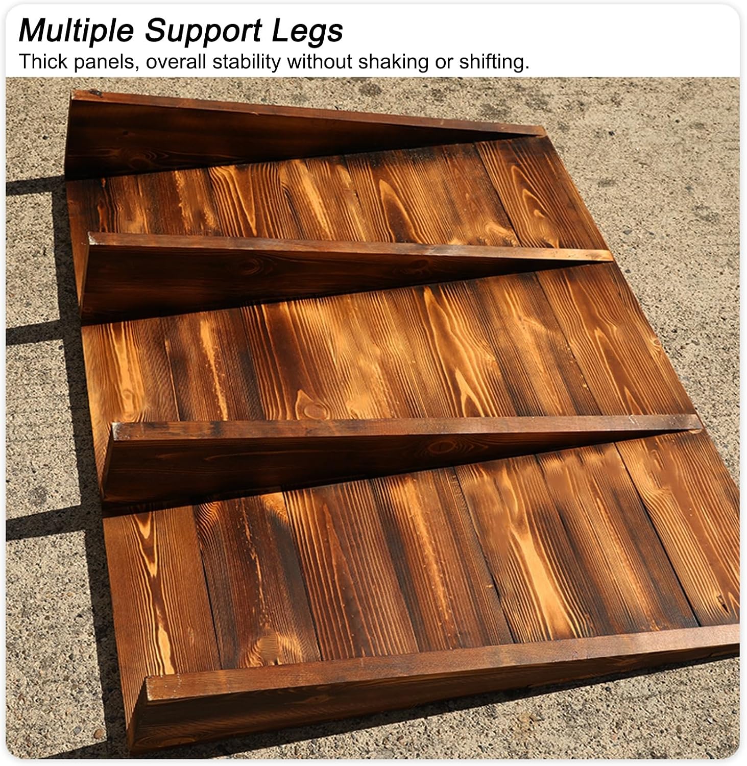 Solid Wood Curb Ramp, 3' to 10' Rise Height Heavy-Duty 2200 Lbs Capacity Wheelchair Ramp, Threshold Ramps, for Cars, Wheelchairs, Bikes, Motorcycles(Black,50 * 50 * 10cm/20 * 20 * 4in)
