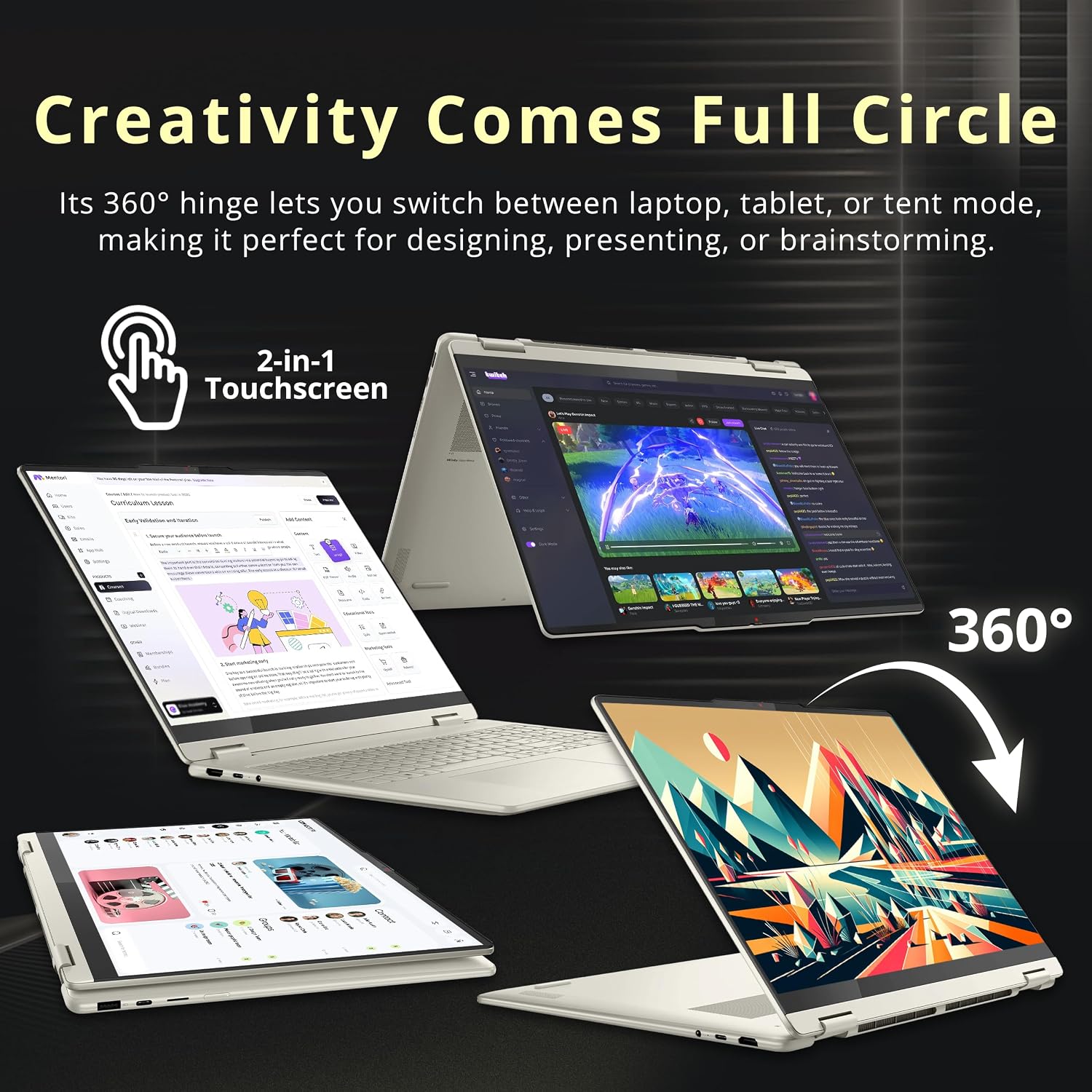 Lenovo Yoga 7 2-in-1 16' 2K Touchscreen Copilot+ PC Laptop, AMD Ryzen AI 7 350, 16GB LPDDR5X, 2.28TB Storage(2TB SSD+288GB Docking Station), Backlit Keyboard, Fingerprint, WiFi 7, Win 11 Pro, Seashell