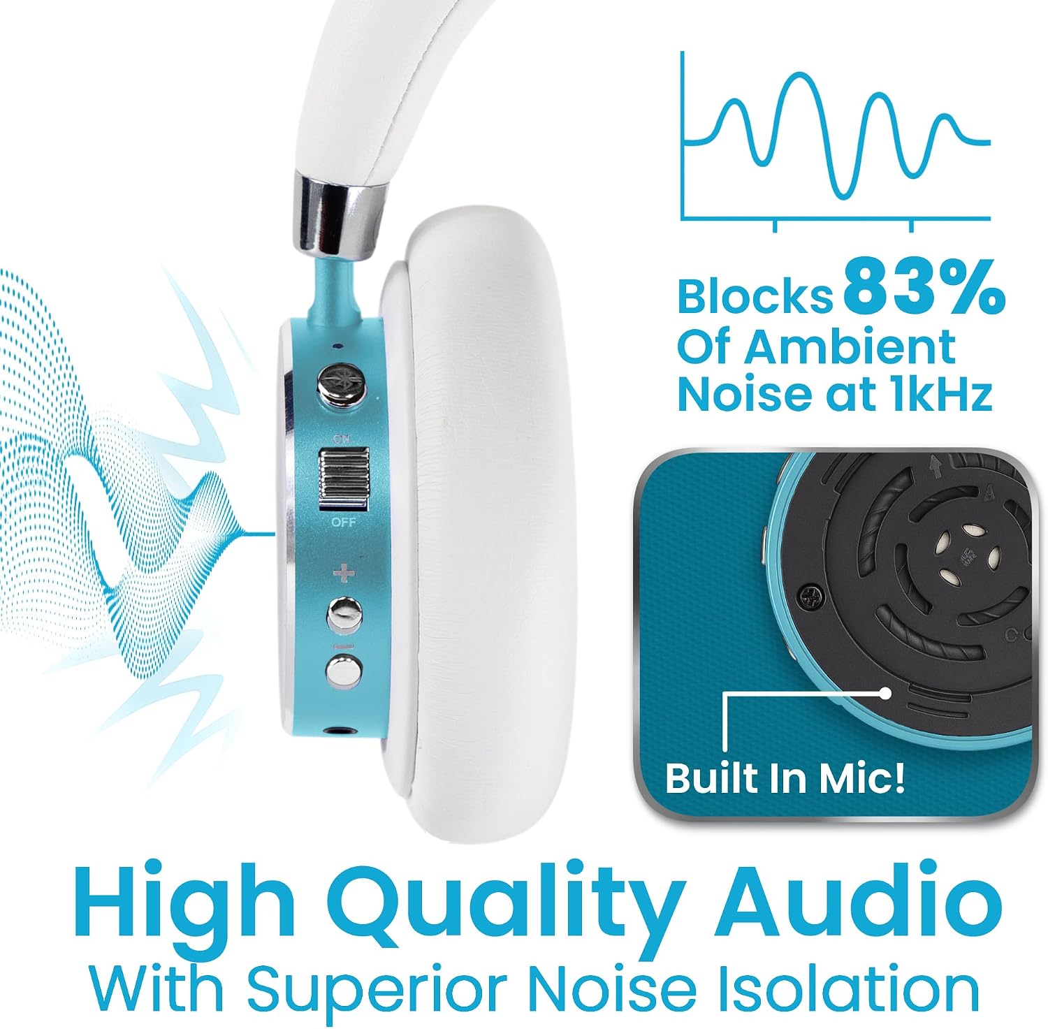 Puro Sound Labs BT2200 Plus Volume Limited Headphones for Kids, Bluetooth, Studio-Grade Audio, Over-Ear & Comfy Design, 20-Hr Battery Life, Easy to Connect Wireless Headphones for Kids, Purple & Teal