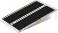 FACHNUO 4 Feet Portable Wheelchair Ramp, Non-Skid Aluminum Handicap Ramps with Handle, Folding Threshold Wheel Chair Ramp for Home Steps, Stairs, Entry, Threshold, Curbs, Stairs, 800LBS Capacity