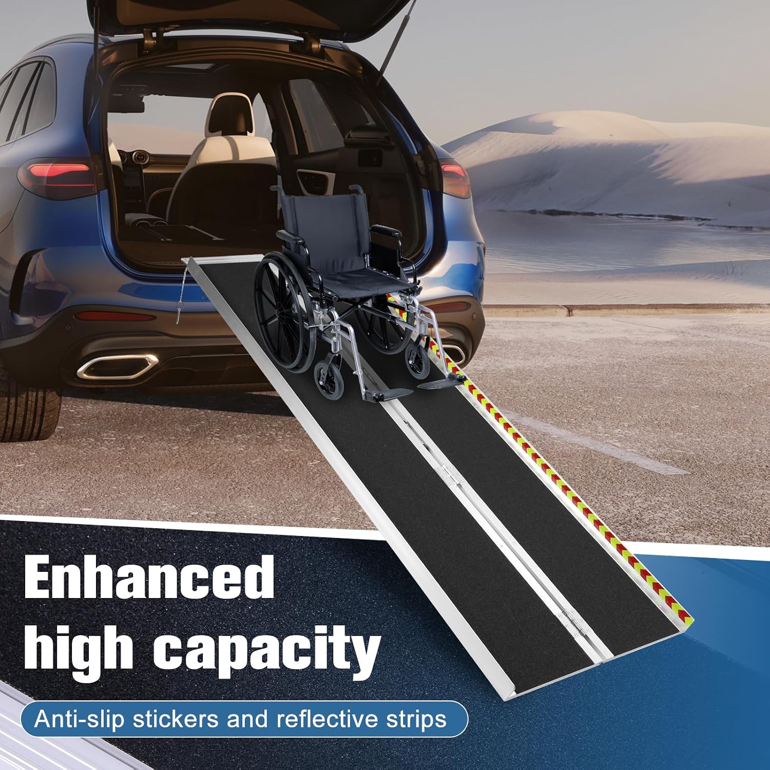 Portable Wheelchair Ramp Aluminum Folding Door Threshold Wheelchair Ramp Threshold Ramp for Home Steps Stairs Entry Threshold Doorways
