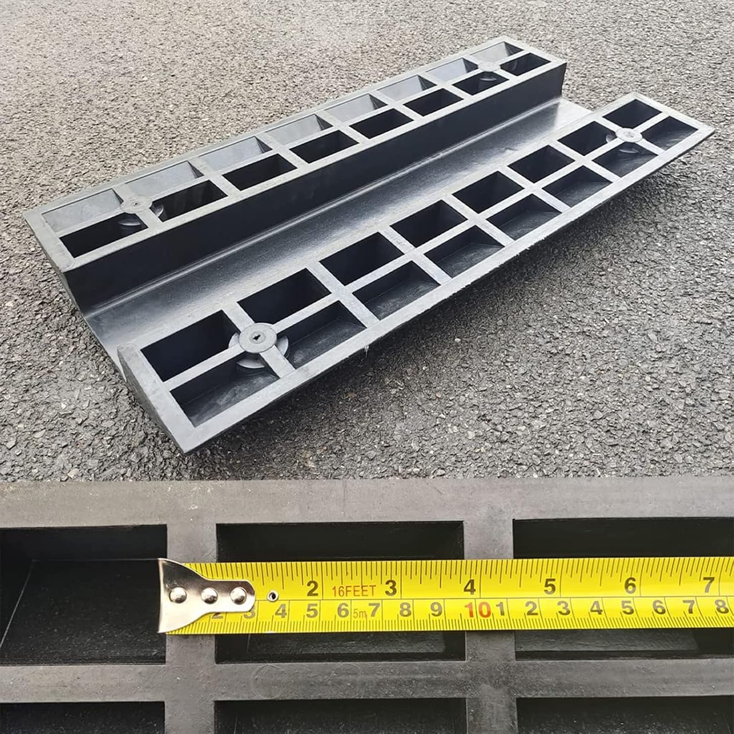 Rubber Non-Skid Wheelchair Threshold Ramp, 3in Rise Stable Transition Ramp, Portable Utility Mobility Access for Home Entry Portable Ramp for Doorways & Barn Door