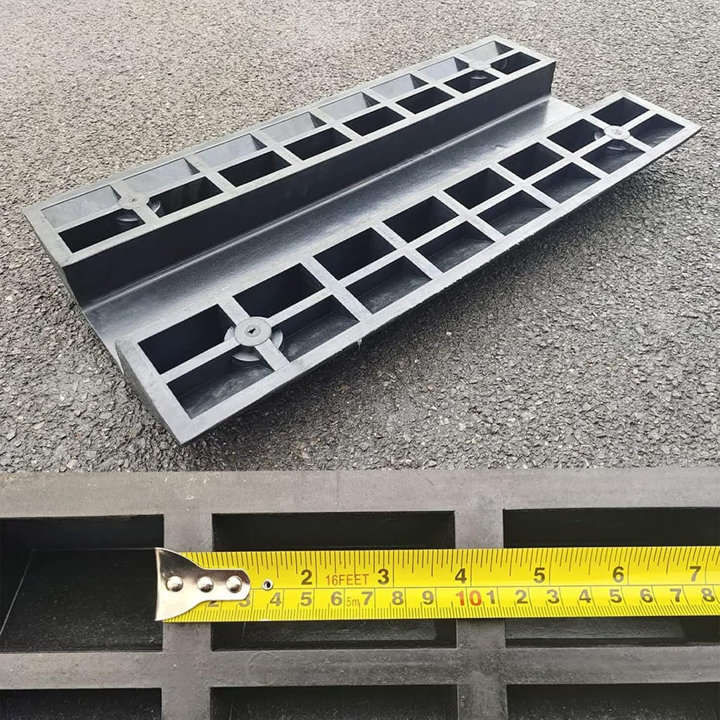 Rubber Wheelchair Threshold Ramp, 3in Rise Stable Transition Ramp, Portable Utility Mobility Access for Home Entry Portable Ramp for Doorways & Barn Door