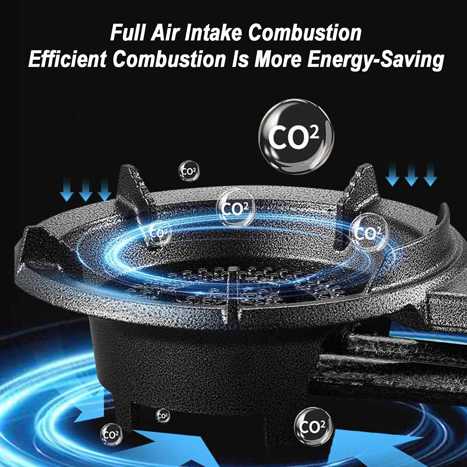 Gas Stove 1 Burner,7KW Liquefied Gas Stove,Black Cast Iron Pot Rack with Knob Gas Stove,Energy Saving and Gas Saving,for Home Commercial