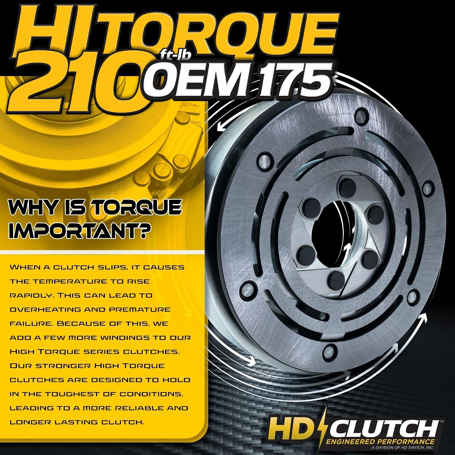 HD Switch HiTorque 210ftlb (OEM 175) BIGBearing Billet Pulley Electric PTO Clutch 5218-167 5218-208 w/Larger & Replacable Pulley Bearing Replaces Warner 1.125' Crankshaft Lawn Mower 5218167 5218208
