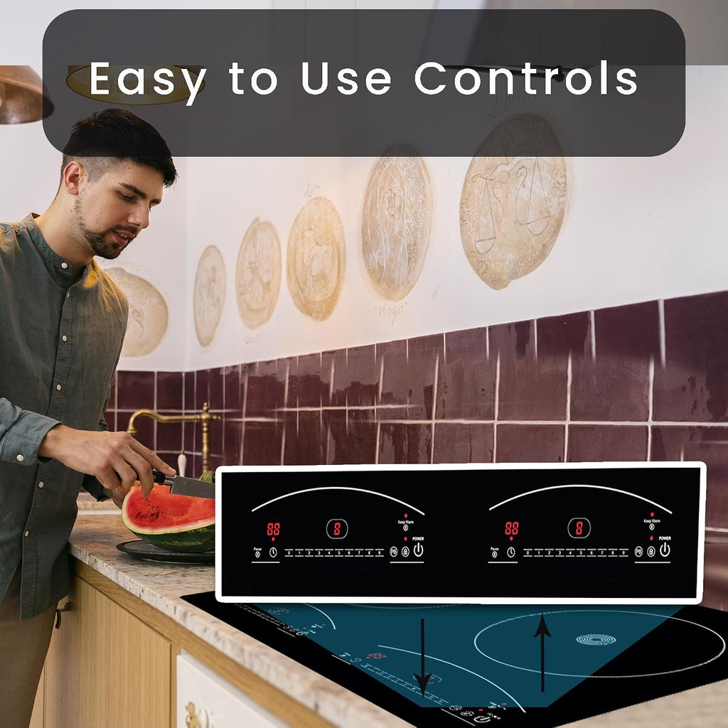Equator 20-inch Electric Hybrid Cooktop with 1 Induction & 1 Ceramic Burners Dual Cooking Modes for Flexible, Fast, and Efficient Cooking Sleek Built-in Design