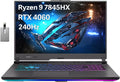 ASUS ROG Strix G17 Gaming Laptop, 17.3' QHD 240Hz Display, AMD Ryzen 9 7845HX, GeForce RTX 4060, 16GB DDR5 RAM, 1TB PCIe SSD, RGB Backlit Keyboard, Win 11 Pro, Gray, 32GB Hotface USB Card (Renewed)