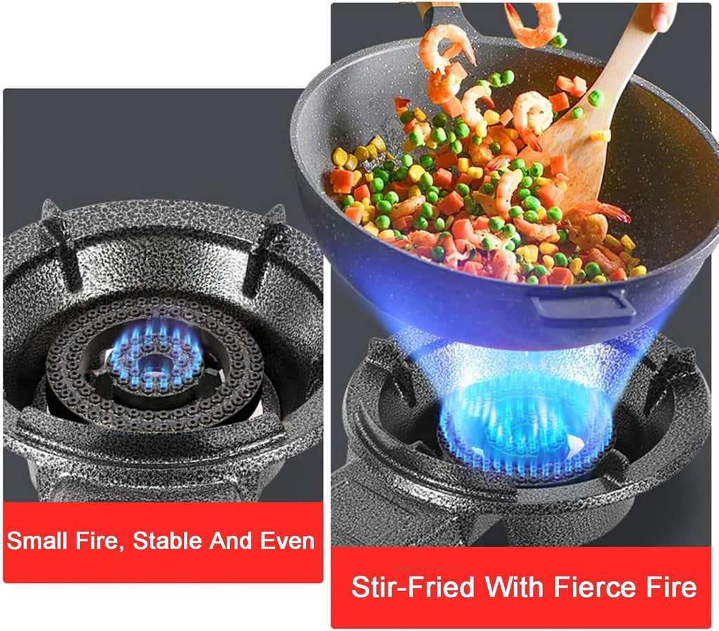 Gas Stove 1 Burner,Tabletop Single Burner Liquefied Gas Stove,7KW Cast Iron Pot Rack,Energy-Saving and Gas-Saving,Suitable for Commercial or Home Use