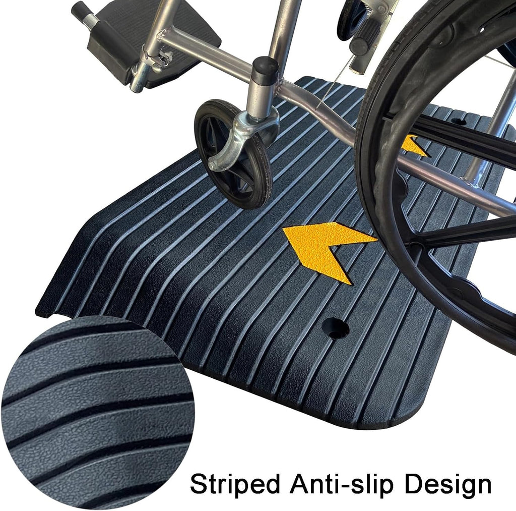 Rubber Threshold Ramps for Doorways 3' Rise Heavy Duty Shed Ramp Non-Slip Curb Ramp for Wheelchair Scooter Pets Car