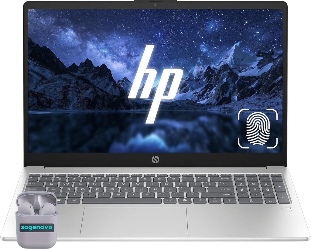 HP 15.6' Business Laptop Computer, Intel Core i5-1334U 10-Core (Up to 4.6Ghz), 32GB RAM 1TB SSD, Fingerprint Reader, Backlit Keyboard, Windows 11, Numeric Keypad, SageNova Earphones, Silver