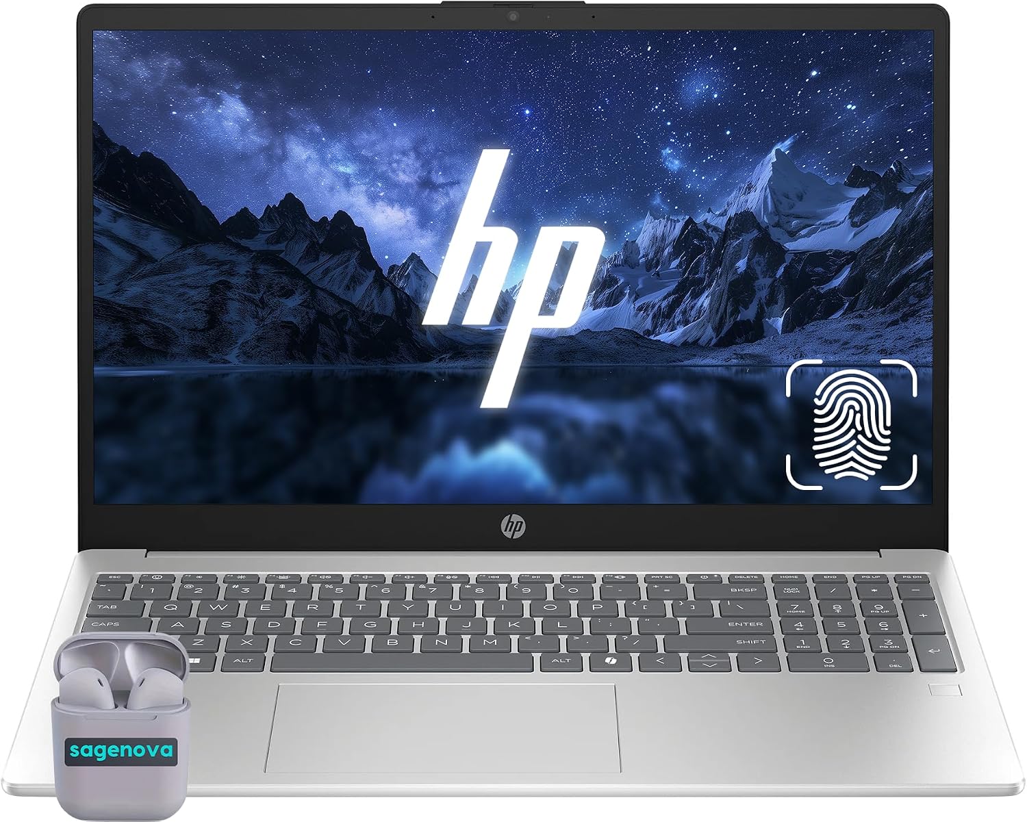 HP 15.6' Business Laptop Computer, Intel Core i5-1334U 10-Core (Up to 4.6Ghz), 32GB RAM 1TB SSD, Fingerprint Reader, Backlit Keyboard, Windows 11, Numeric Keypad, SageNova Earphones, Silver